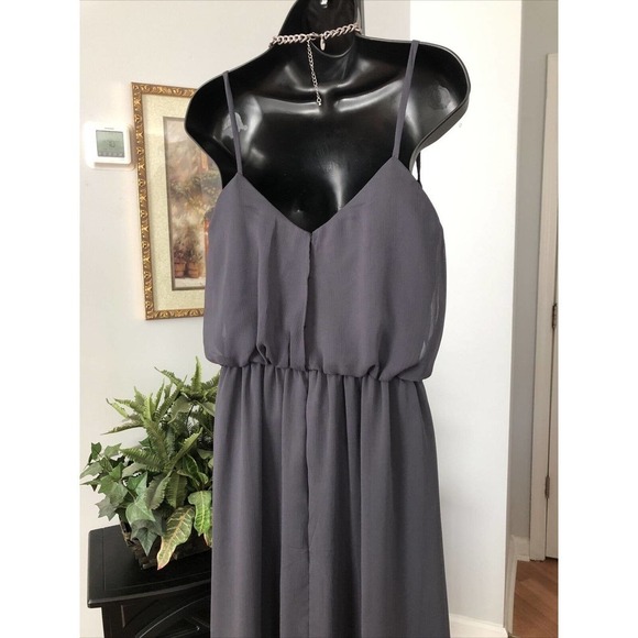Kennedy Gray Prom Dress gown Green Spaghetti Straps Maxi 4 Elastic Waist - Picture 5 of 10